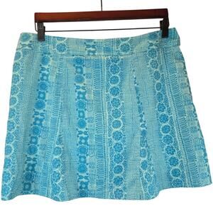 Rip Skirt Hawaii Floral Beach Pool Cover-Up Skirt Blue Womens Large